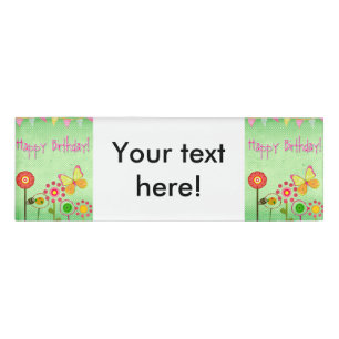 Happy Birthday Name Tag