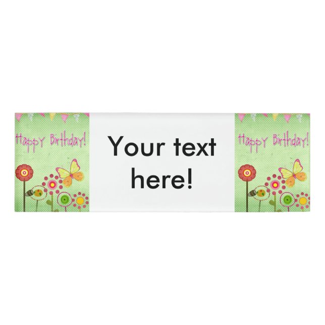 Happy Birthday Name Tag (Front)