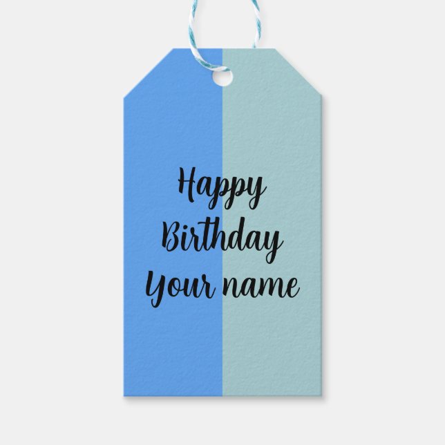 Happy Birthday Name Template Gift Tags (Front)