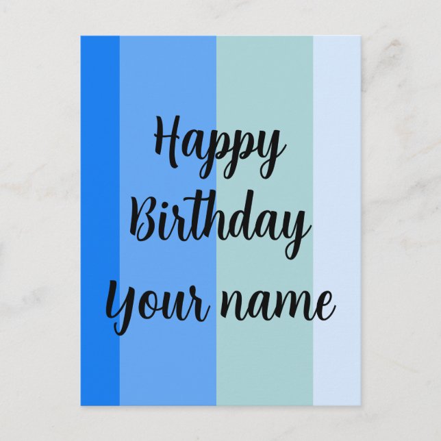 Happy Birthday Name Template Postcard (Front)