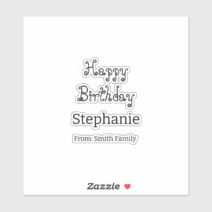 Happy Birthday Name Typography Modern Simple