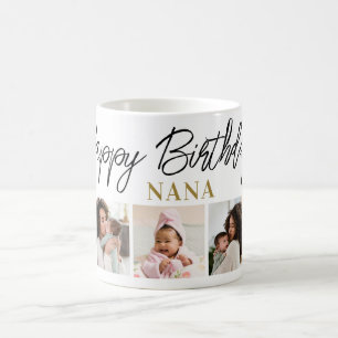 Happy Birthday Nana 5 Photo Collage Keepsake Coffee Mug