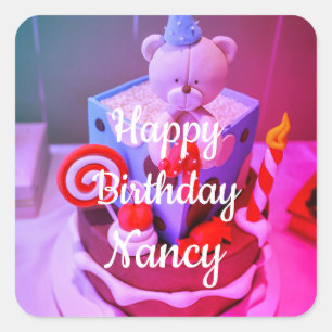Happy birthday Nancy Square Sticker