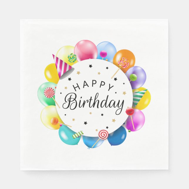 Happy Birthday  Napkin (Front)