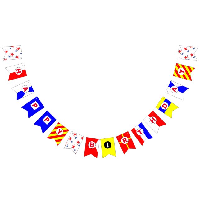 Happy Birthday Nautical Alphabet Bunting Flags (All)