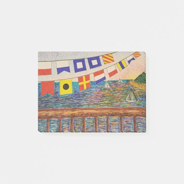 Happy Birthday Nautical Signal Flags Post-it Notes (Front)