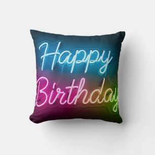 Happy Birthday Neon lamp Cushion