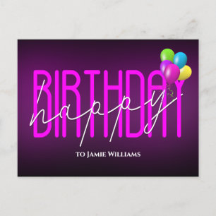 Happy Birthday Neon party balloons invite