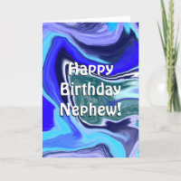 Happy Birthday Nephew | Blue and White Marble