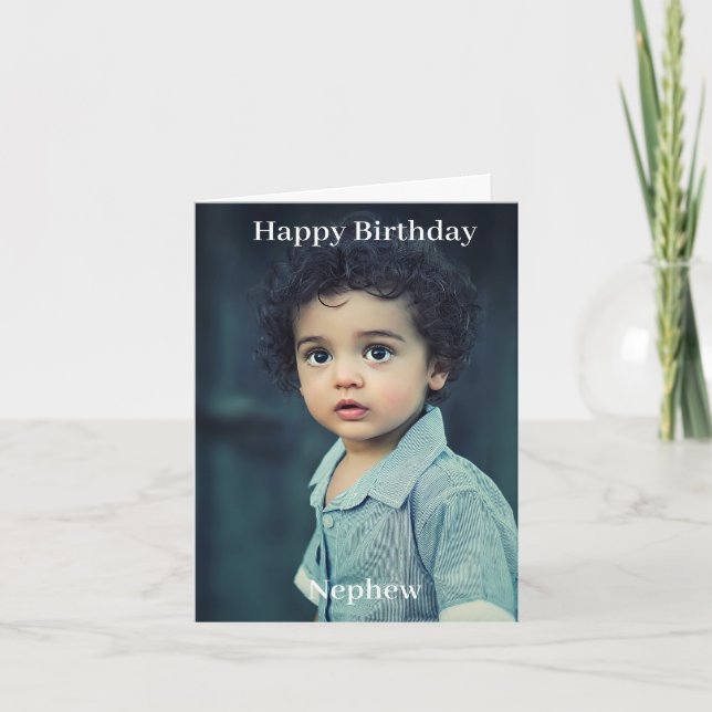 Happy Birthday Nephew Custom Photo Card (Front)