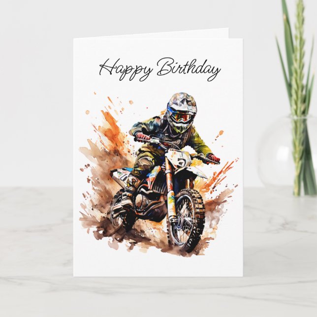 Happy Birthday Nephew | Motocross Bike Card (Front)