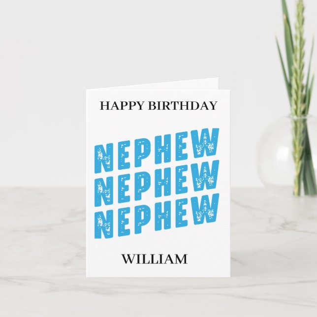 Happy Birthday Nephew Typography Card (Front)