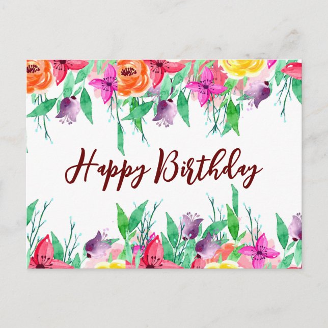 Happy Birthday niece floral design Postcard (Front)