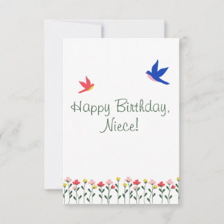 Happy Birthday Niece Minimalistic Simplistic Card