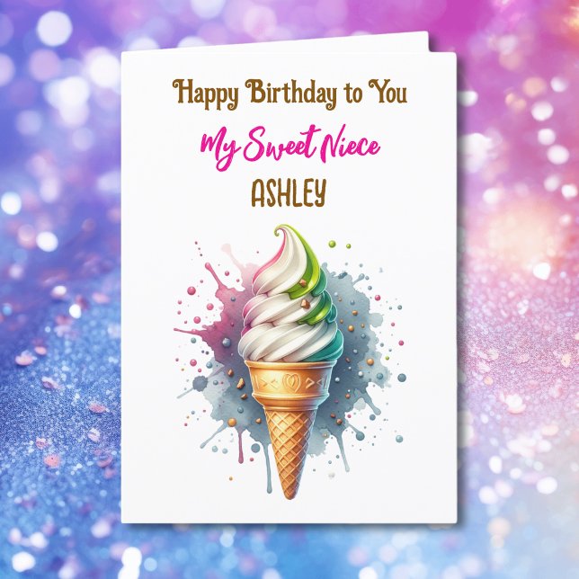 Happy Birthday Niece | Puppy Colouring Page Thank You Card (Creator Uploaded)