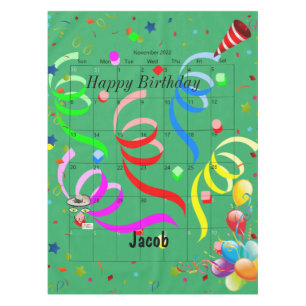 Happy Birthday November 2022 Tablecloth 