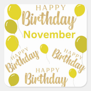 Happy birthday November birthdays Sticker