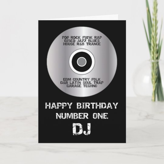 Happy Birthday Number 1 Dj Card Zazzle Co Uk