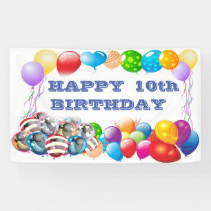 Happy Birthday Number Vinyl Banner 3' x 5' Banner