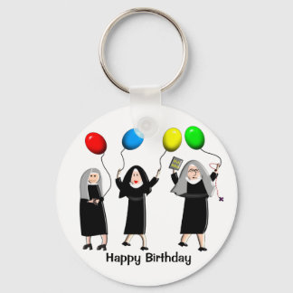 Happy Birthday Nuns Key Ring