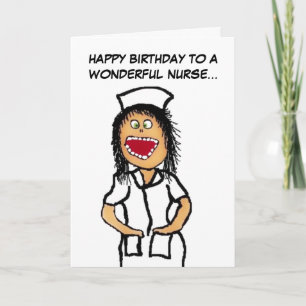 Happy Birthday Nurse Cartoon Card