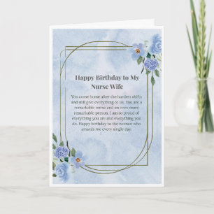Happy Birthday Nurse Wife Card