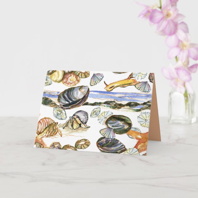 Happy Birthday Ocean Tide Pool Sea Creatures  Card (Orchid)