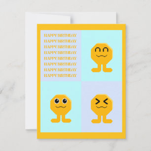 Happy Birthday Octagon Popkin Invitation