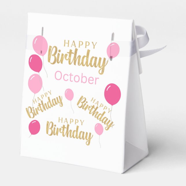 Happy birthday October Birthdays Favour Box (Back Side)