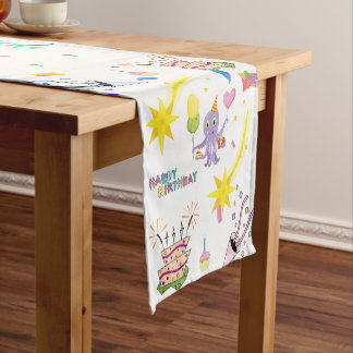 Happy Birthday Octopus Cupcake Table Runner