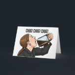 Happy Birthday Office Coworker Funny Woman Coffee Holiday Card<br><div class="desc">Have some fun with your co-worker who has to be at work on their birthday with this funny illustrated business woman chugging coffee directly from the pot.</div>