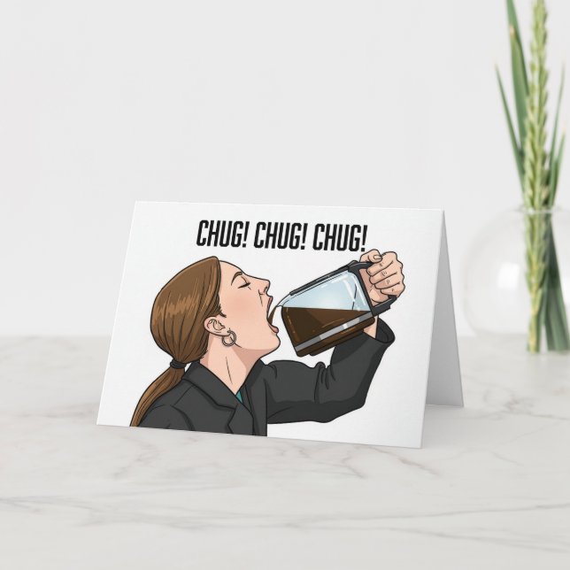 Happy Birthday Office Coworker Funny Woman Coffee Holiday Card (Front)