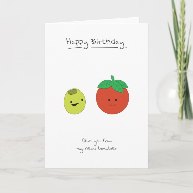 Happy Birthday - Olive & Tomatoes Card (Front)