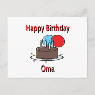 Happy Birthday Oma German Grandma Birthday Design Postcard