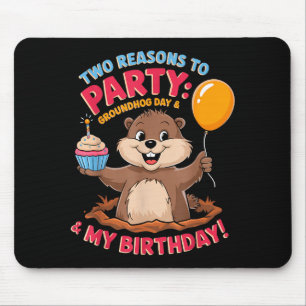 Happy Birthday On Groundhog Day 2025 Cute Birthday Mouse Mat