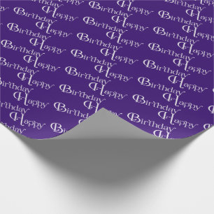 Happy Birthday on purple Wrapping Paper