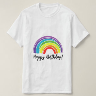 Happy Birthday on Rainbow Theme Party T-Shirt