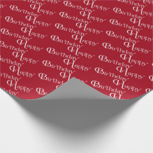 Happy Birthday on red Wrapping Paper