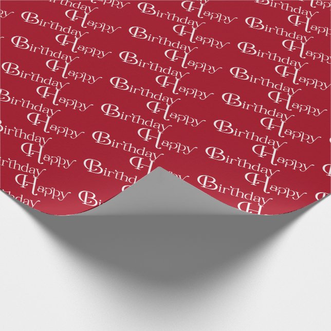 Happy Birthday on red Wrapping Paper (Corner)