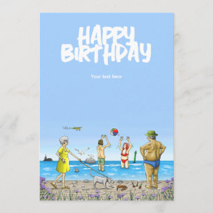 Happy Birthday on The Beach Card