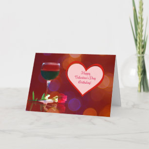 Happy Birthday on Valentine's Day Card