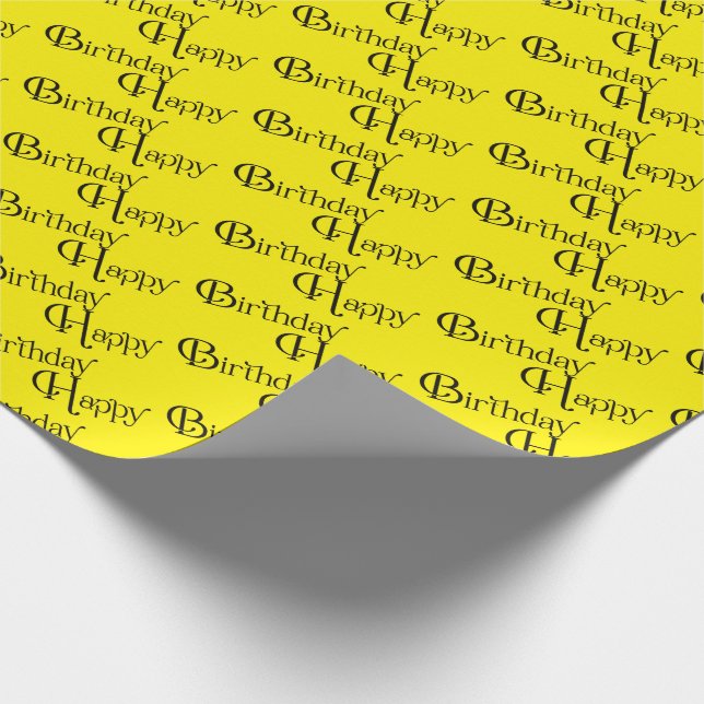 Happy Birthday on yellow Wrapping Paper (Corner)