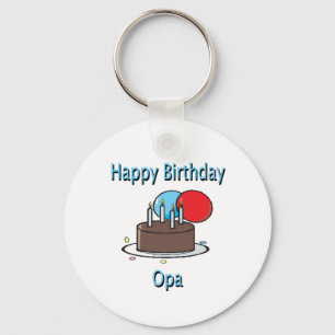 Happy Birthday Opa German Grandpa Birthday Design Key Ring