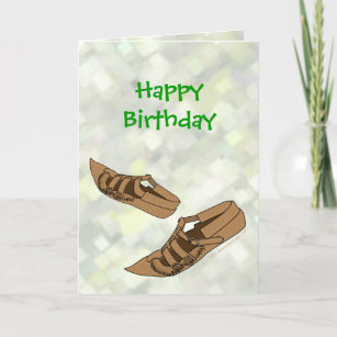 Happy Birthday Opanke Folk Dance Shoes for Dancers Card