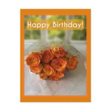 Happy Birthday! Orange and Yellow Roses