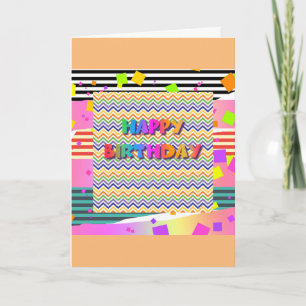 HAPPY BIRTHDAY ORANGE BORDER Greeting Card