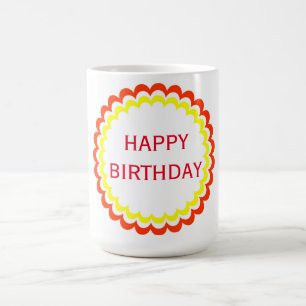 Happy Birthday Orange Yellow Mug