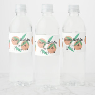 Happy Birthday Oranges Script Party Water Bottle Label