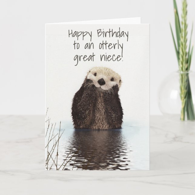 Happy Birthday Otterly Great Niece Card (Front)