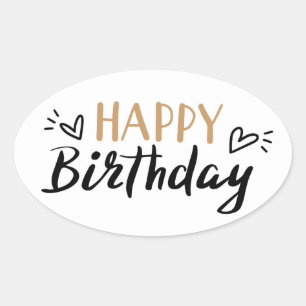 Happy Birthday Oval Sticker